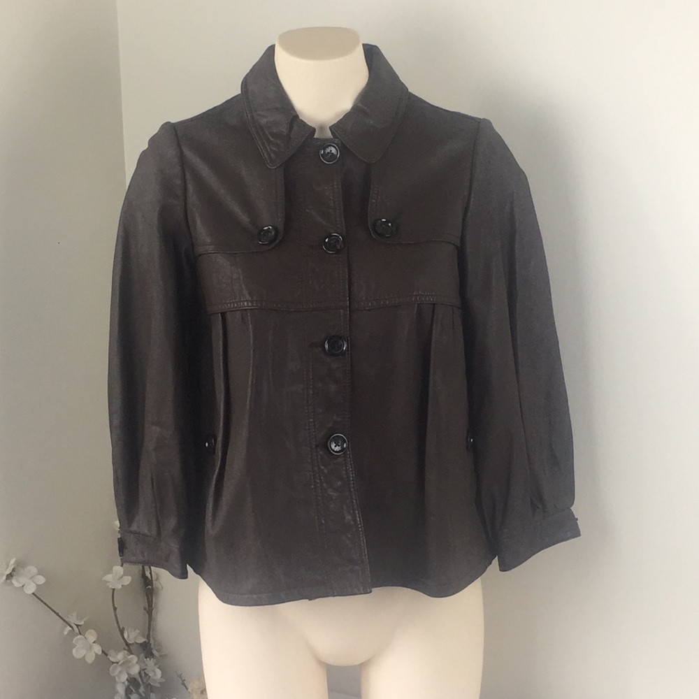 Michael Kors Brown Leather Jacket